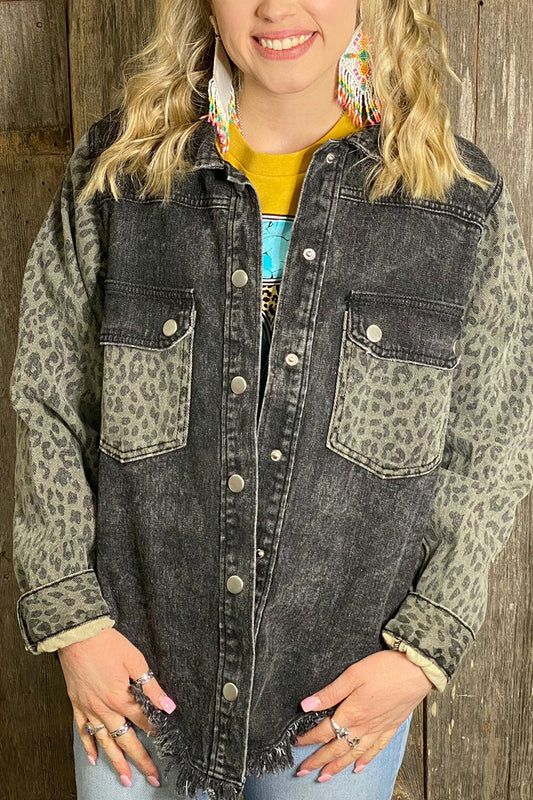 Denim Jacket with Contrast Pockets