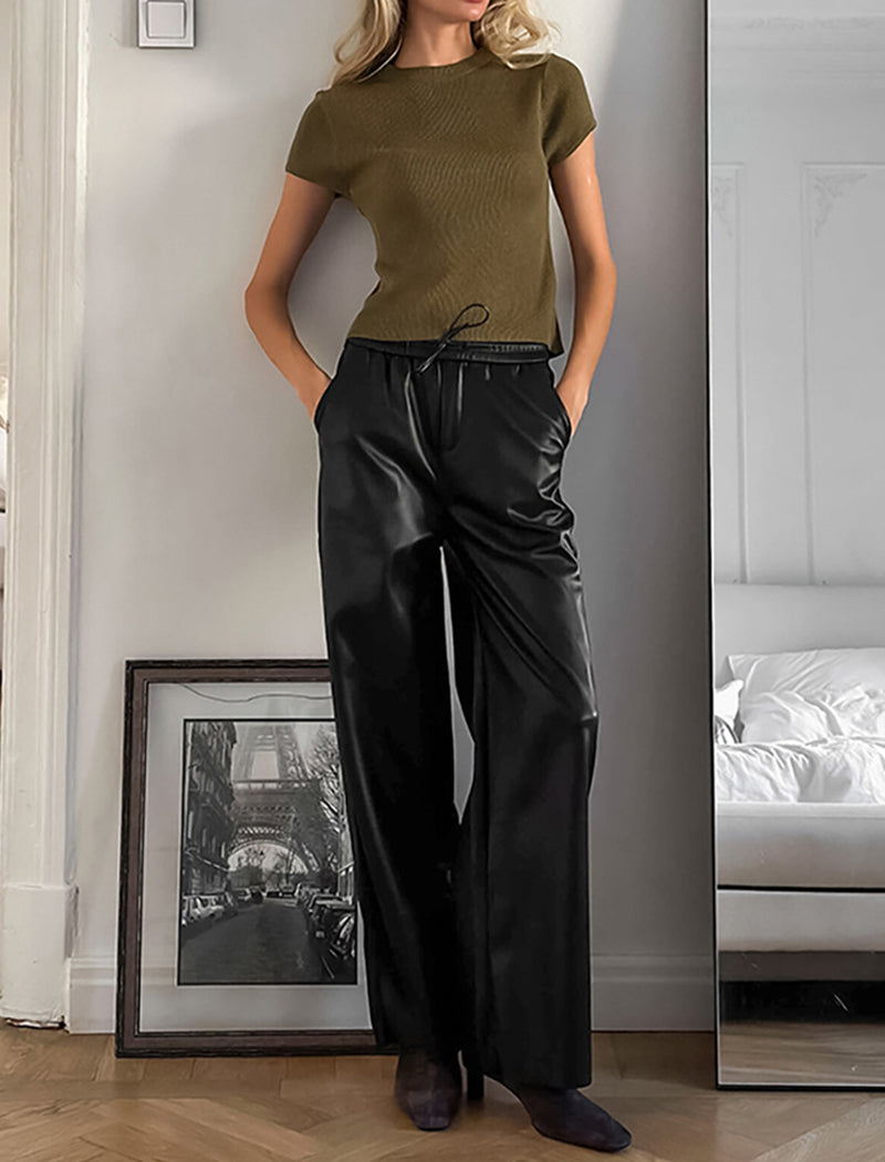 Matte Faux Leather Pants