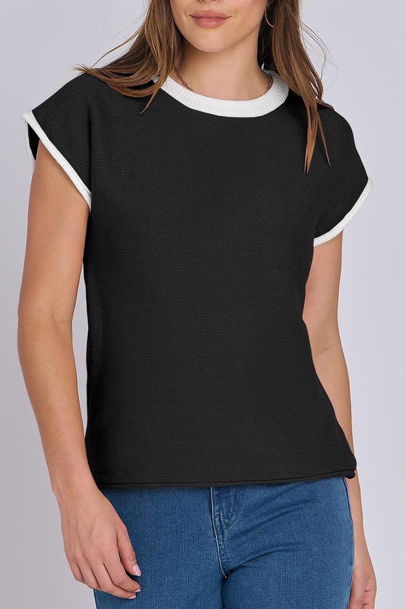 Contrast Trim Knit Top