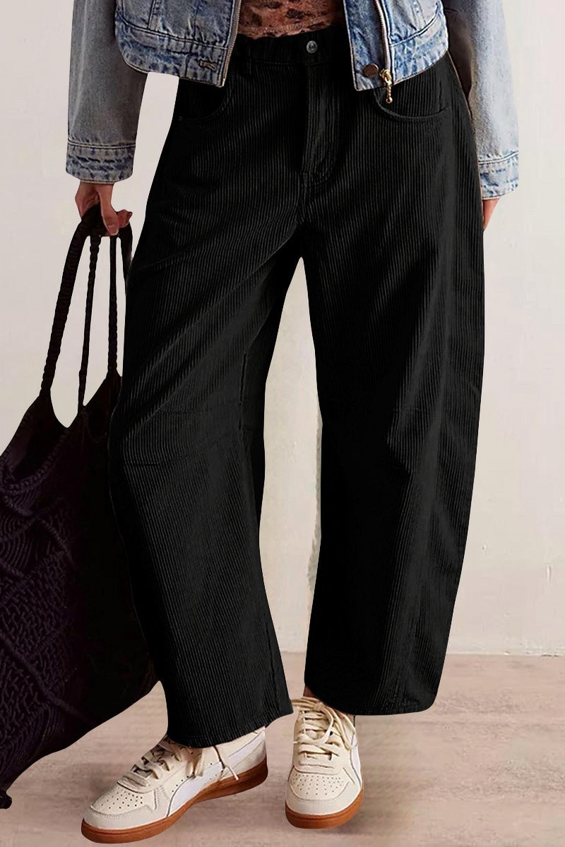 Wide-Leg Corduroy Pants