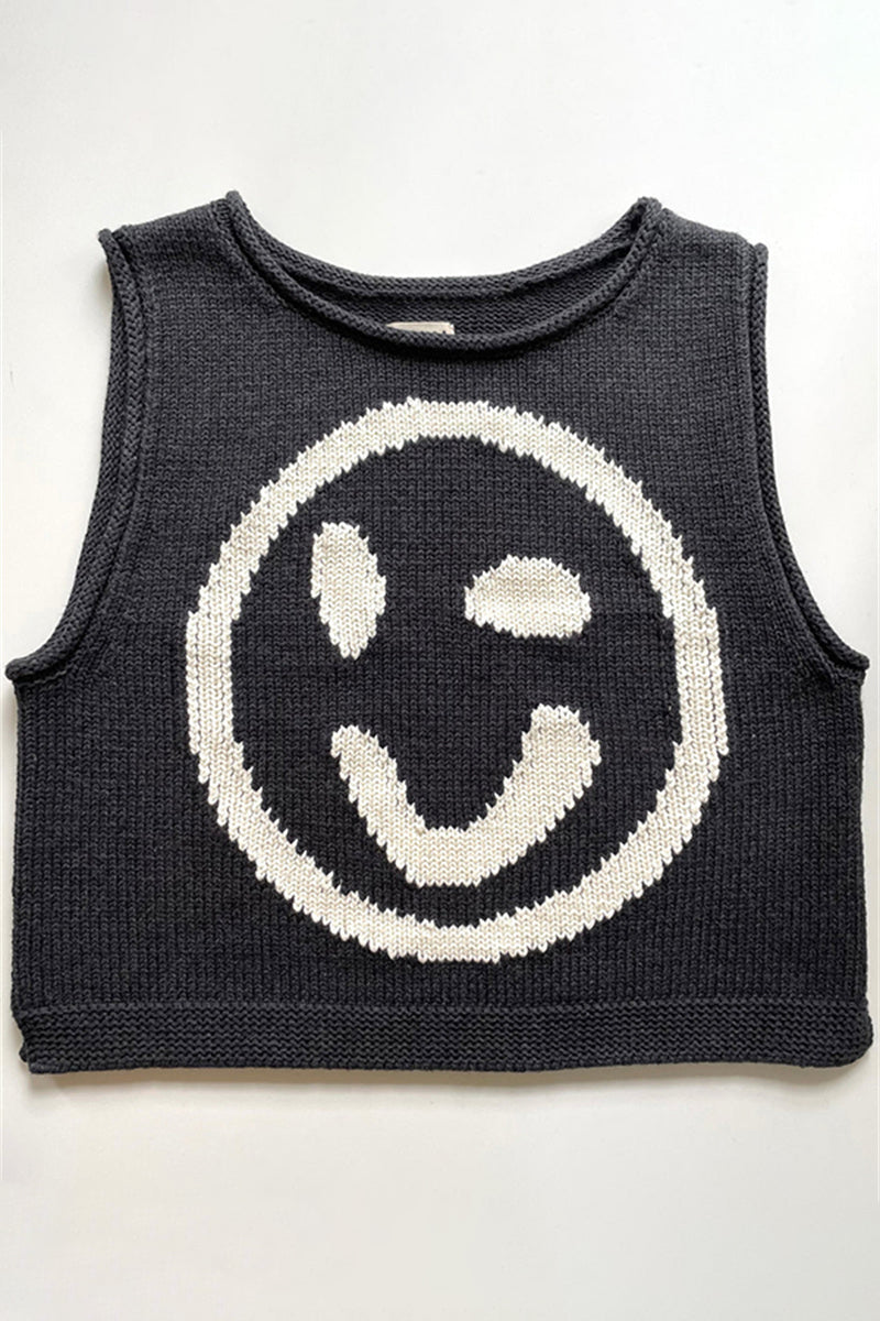 Smiley Knit Sleeveless Top