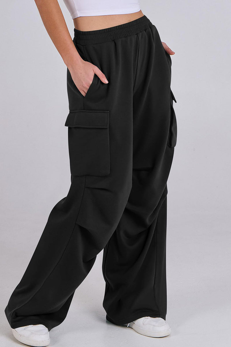 Wide-Leg Cargo Pocket Pants