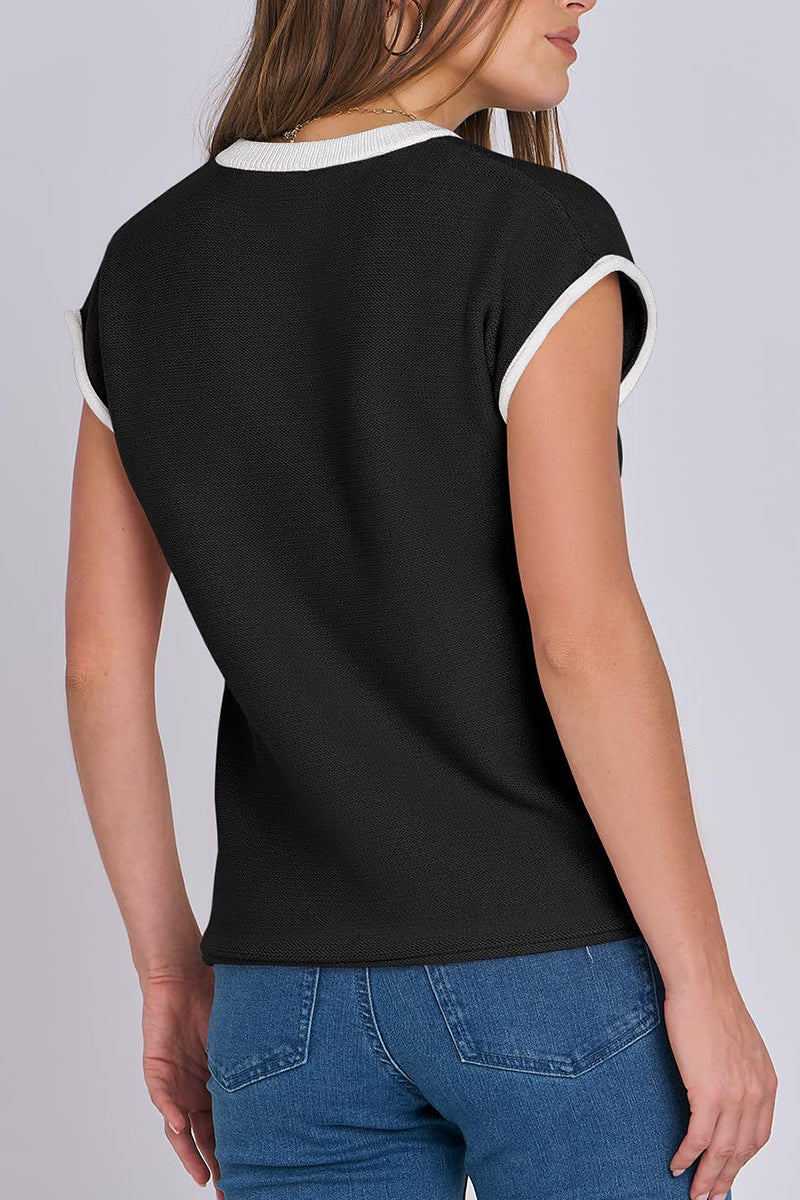 Contrast Trim Knit Top