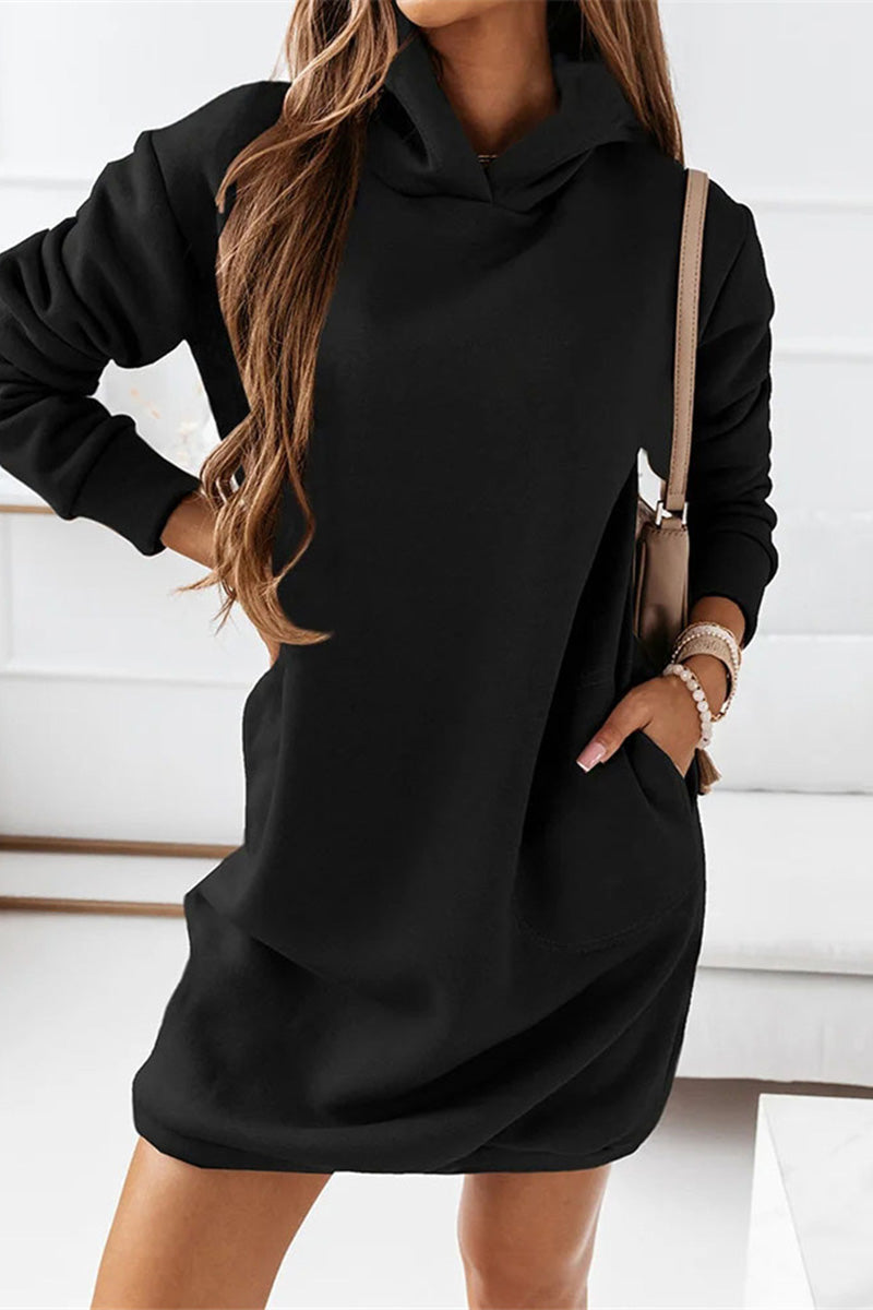 Cozy Hooded Dress with Pocket