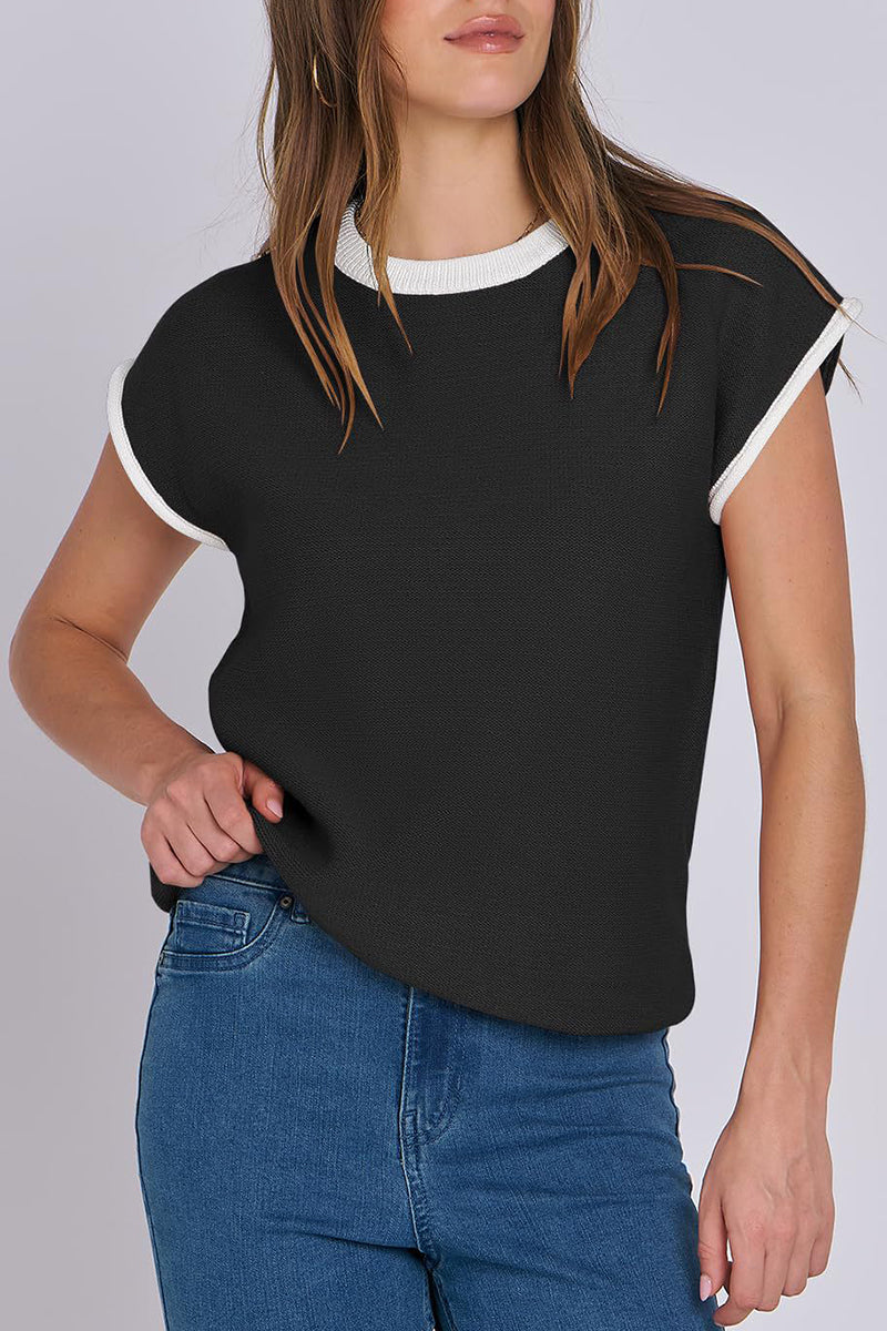 Contrast Trim Knit Top