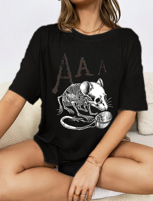 Skeleton Mouse Graphic Tee