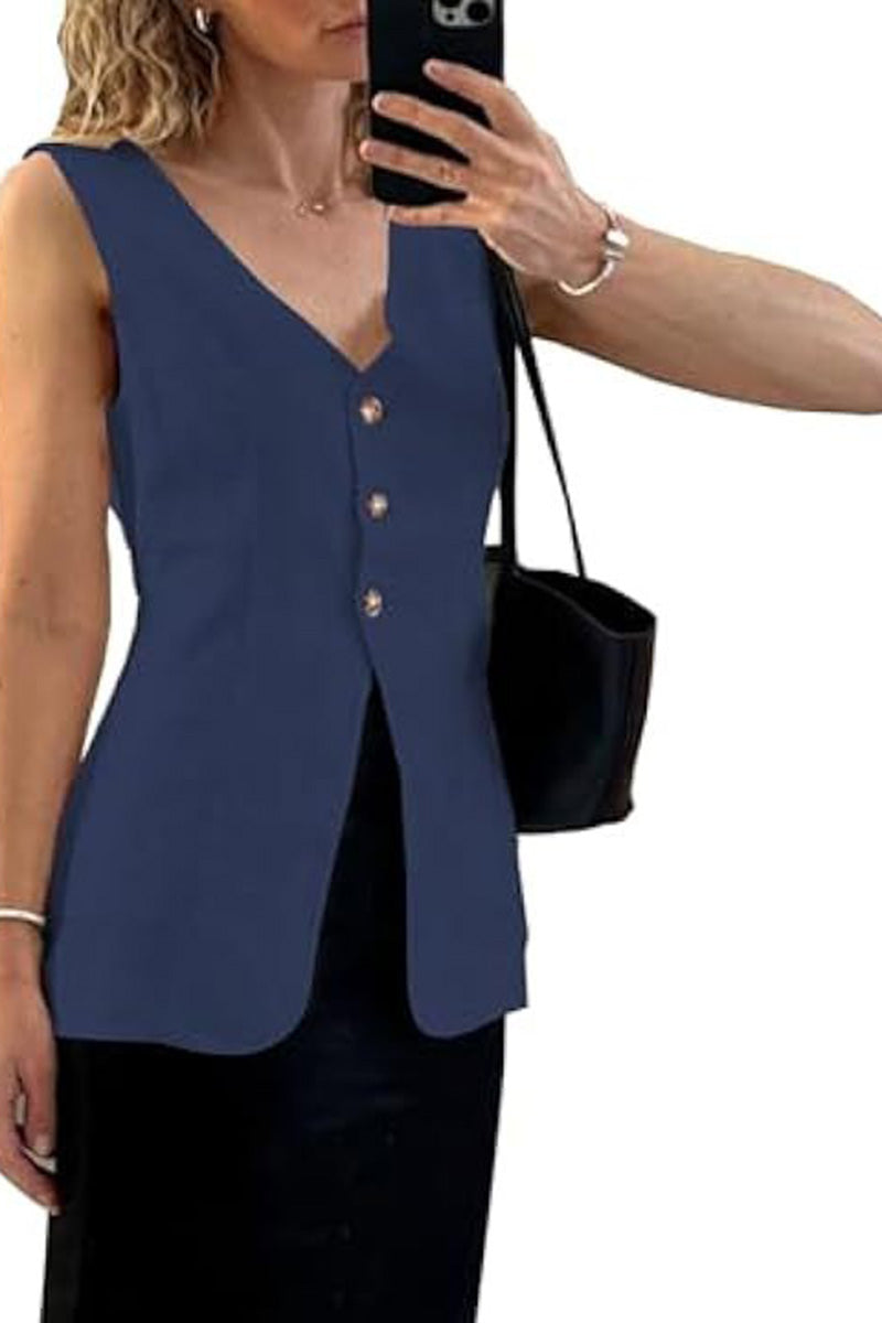 Button-Up Vest Top