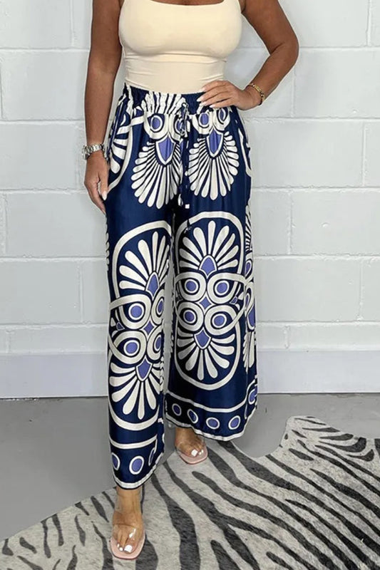 Wide-Leg Boho Printed Pants