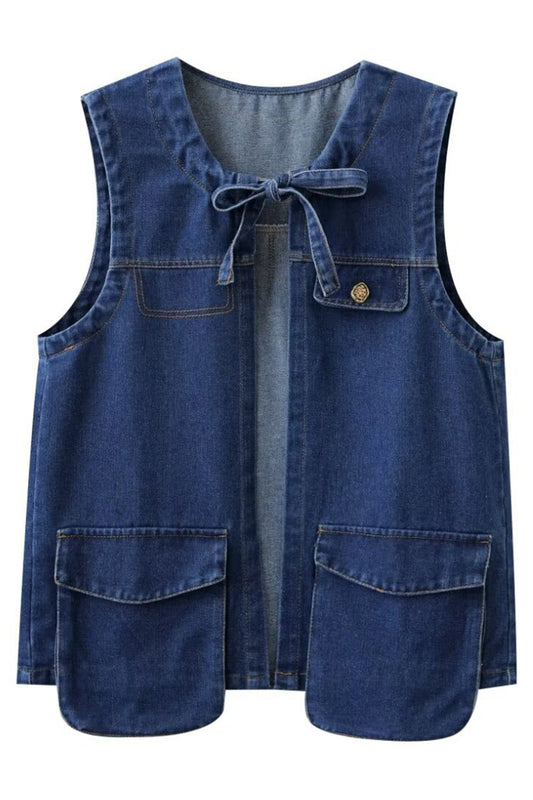 Denim Vest with Pockets