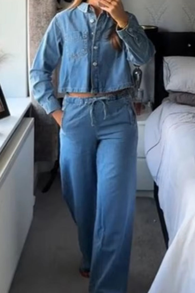 Button-Up Denim Top