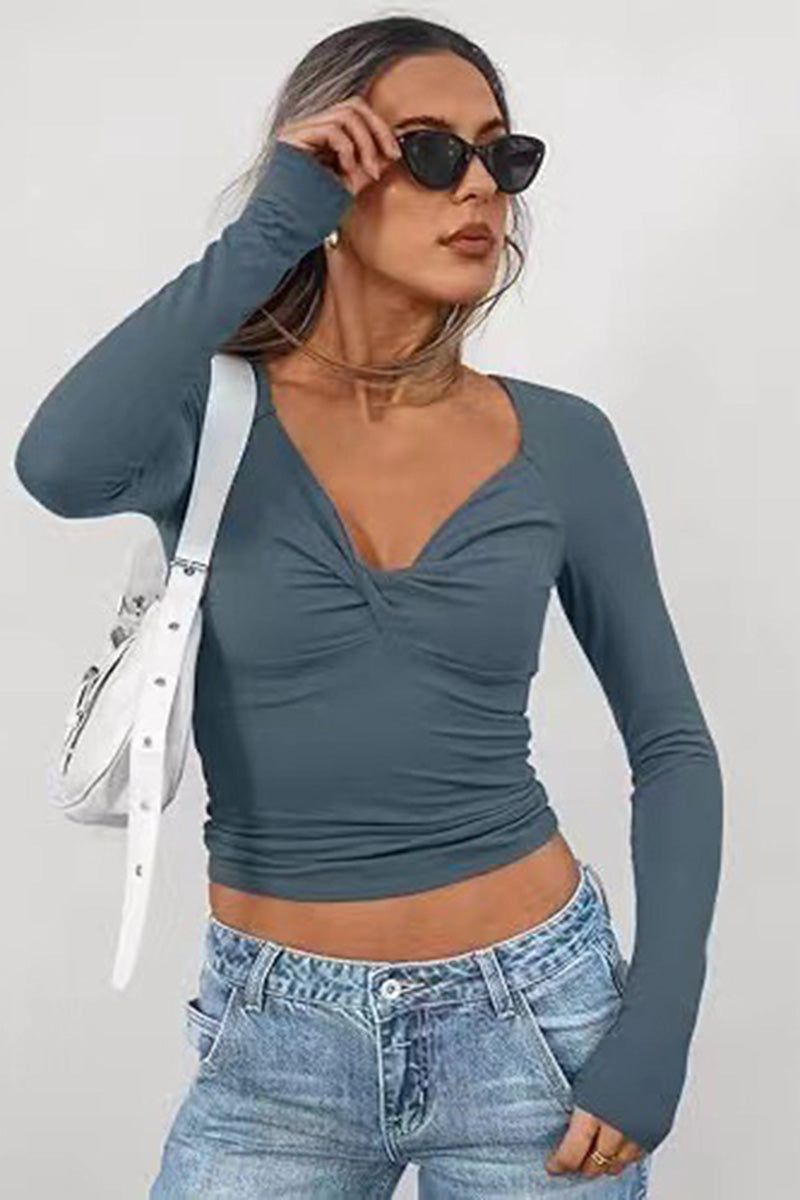 Twist Front Long Sleeve Top