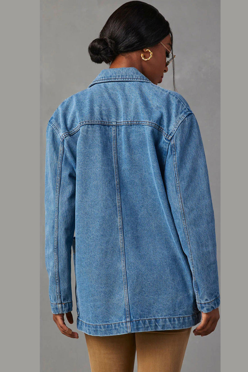 Oversized Denim Blazer Jacket