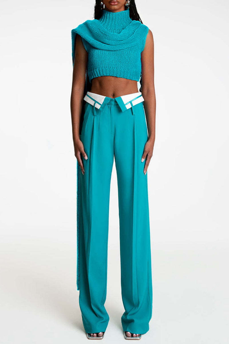 Wide-Leg Trouser Pants