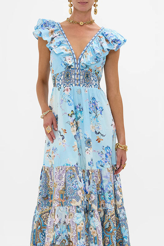 Floral Tiered Ruffle Maxi Dress