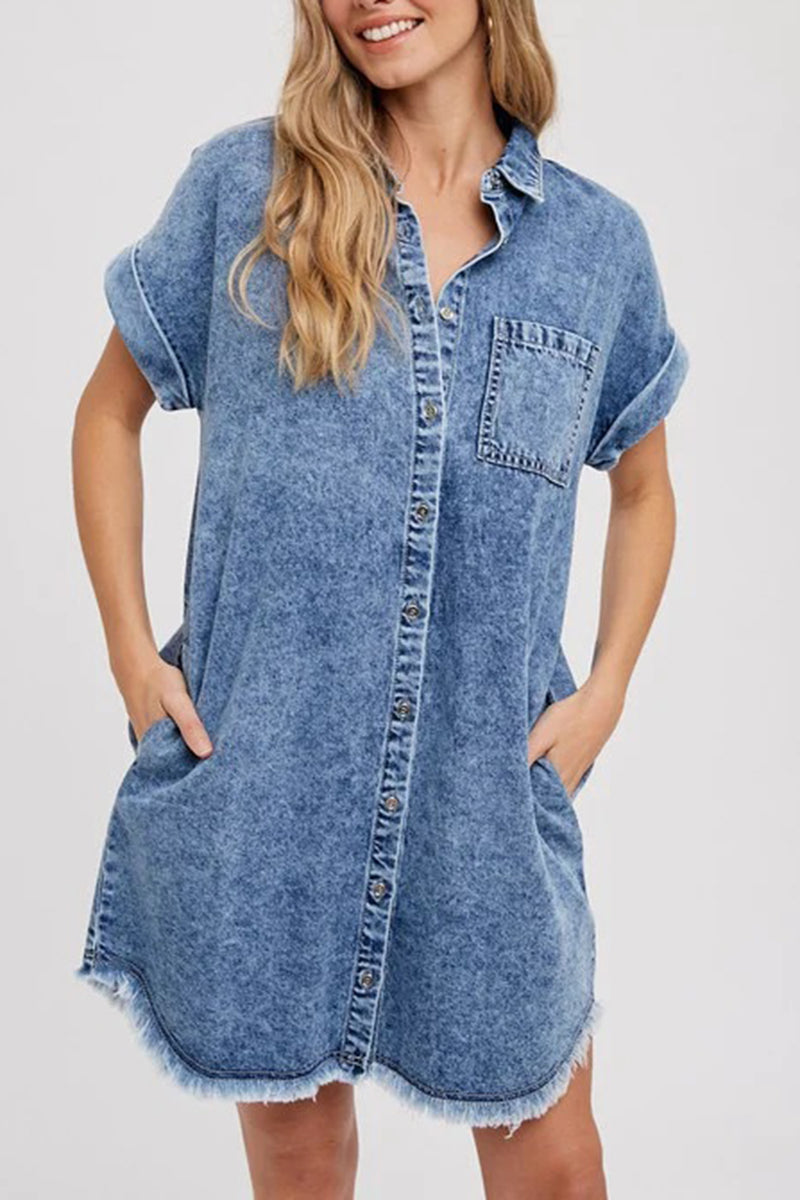 Casual Denim Shirt Dress