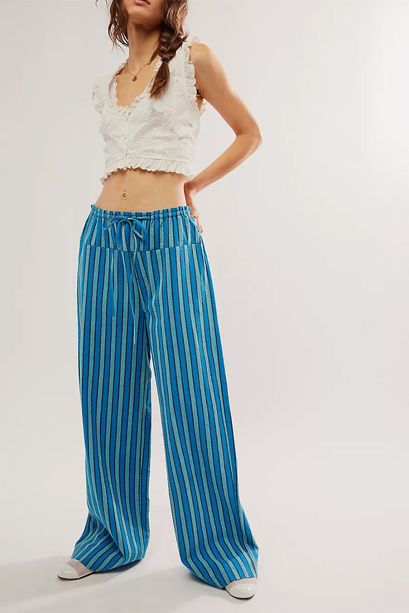 Vibrant Striped Wide-Leg Pants