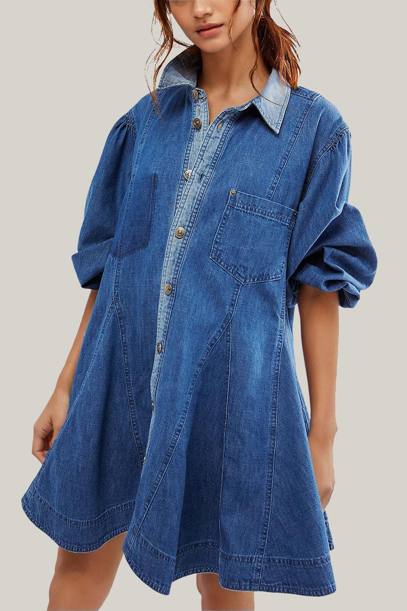 Denim A-Line Shirt Dress