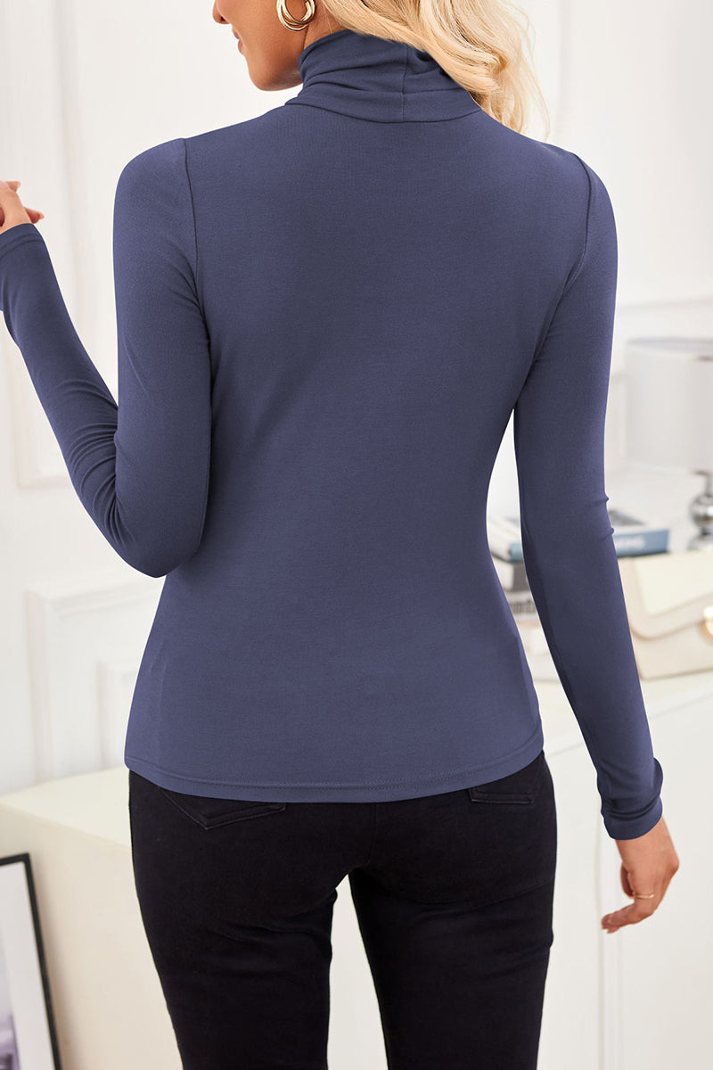 Long-Sleeve Turtleneck Top