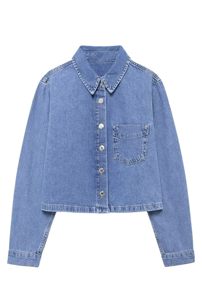 Button-Up Denim Top