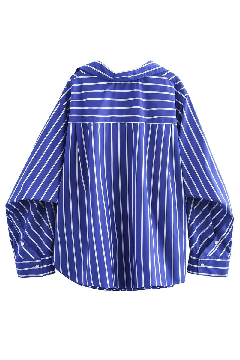 Striped Batwing Sleeve Shirt