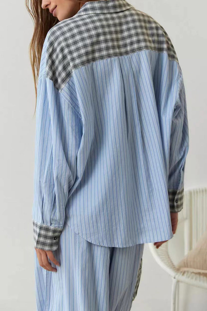 Relaxed Fit Plaid Pajama Set