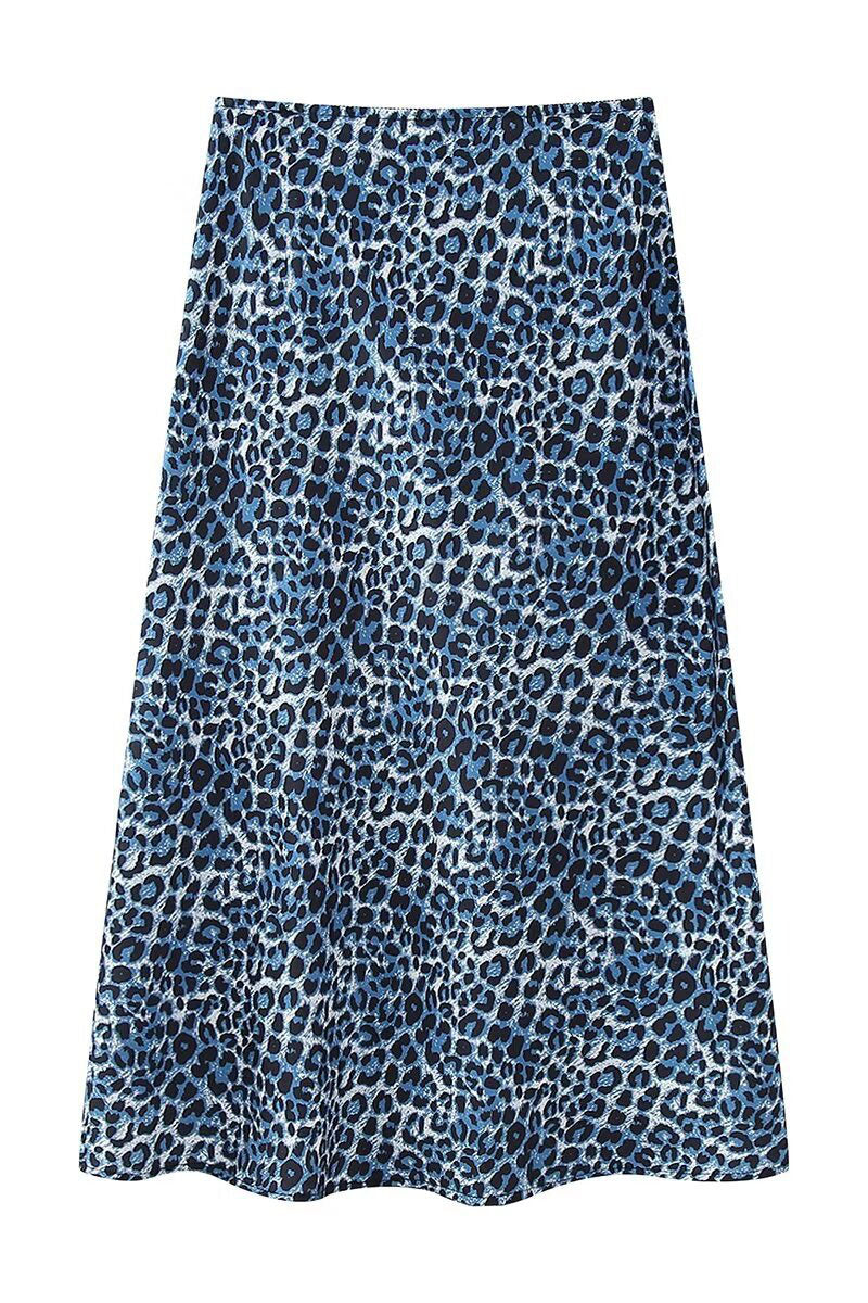 Leopard Print A-Line Midi Skirt