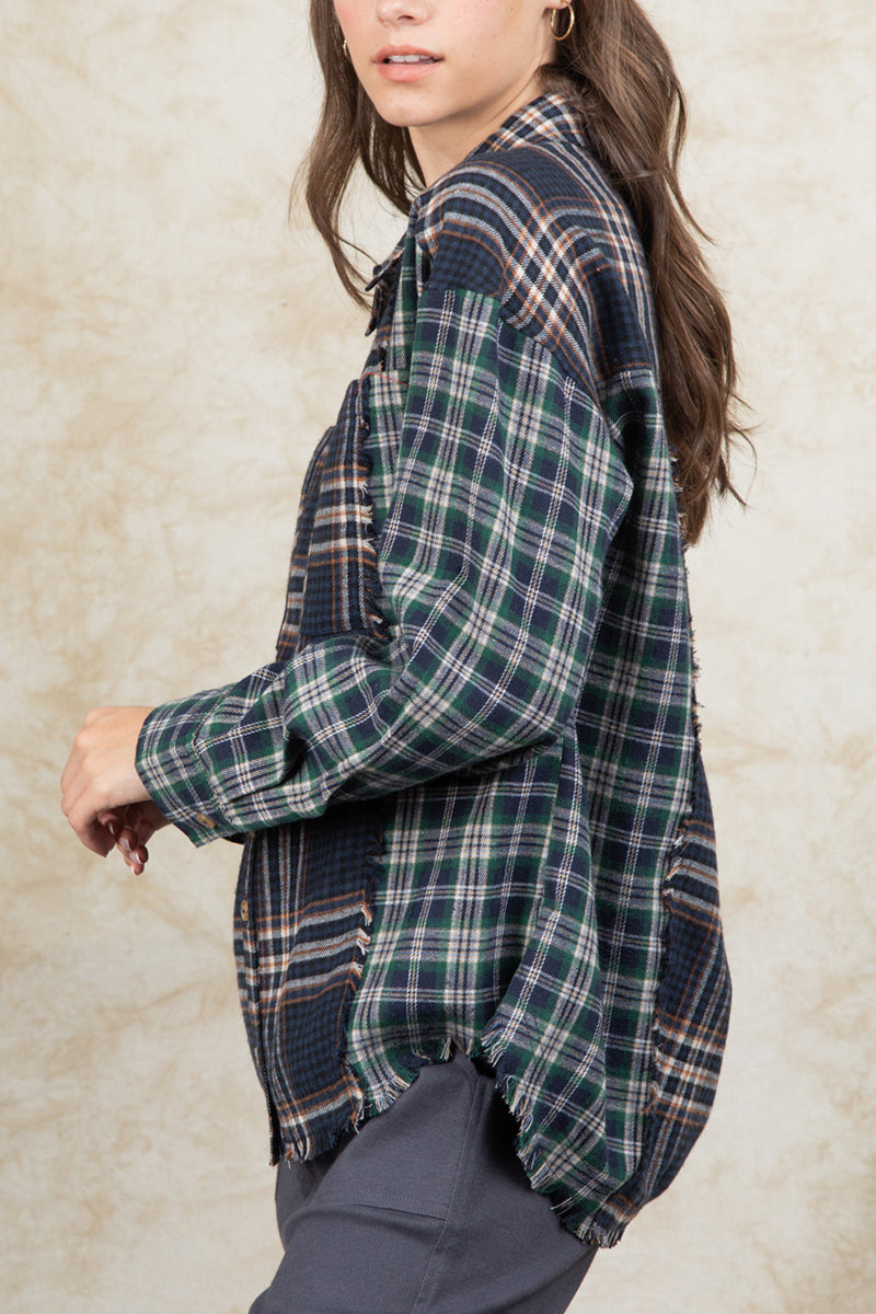 Plaid Patchwork Shirt