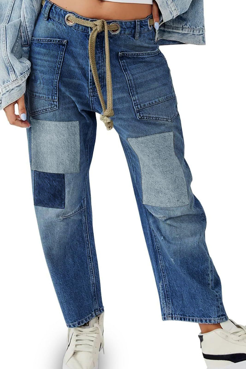 Straight-Leg Denim Pants