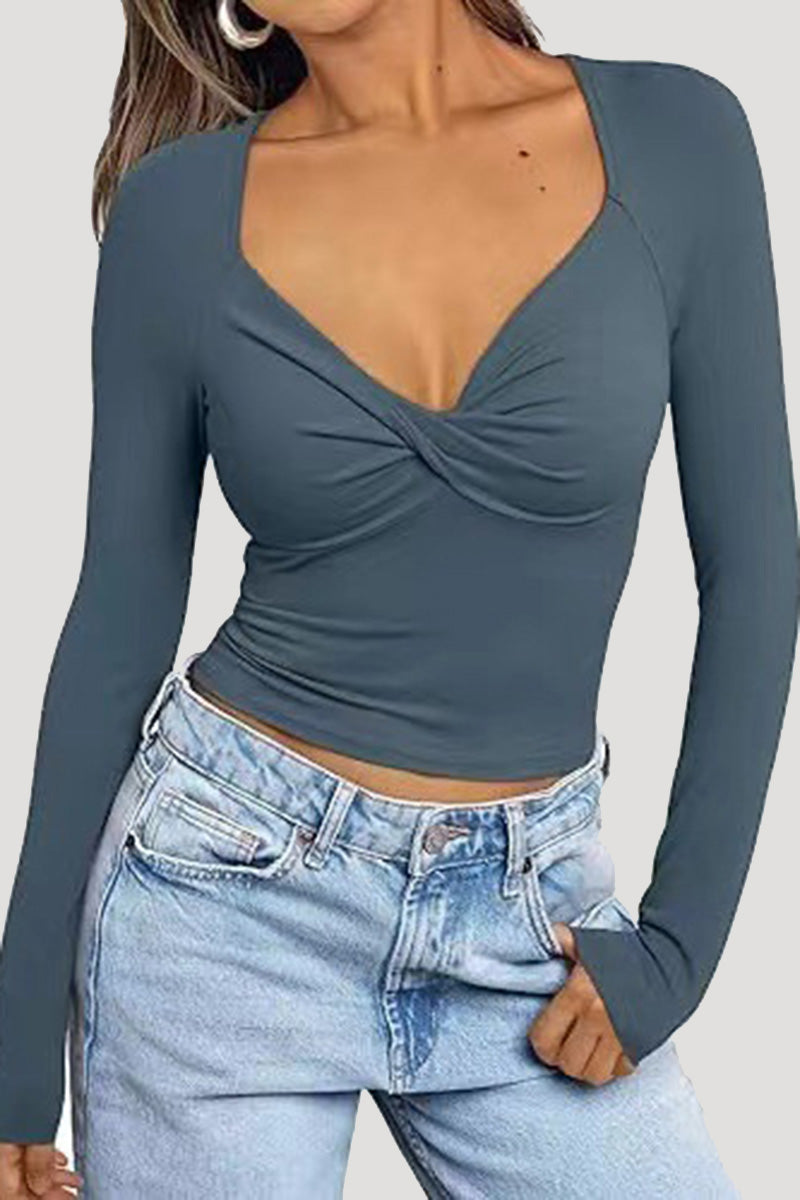 Twist Front Long Sleeve Top