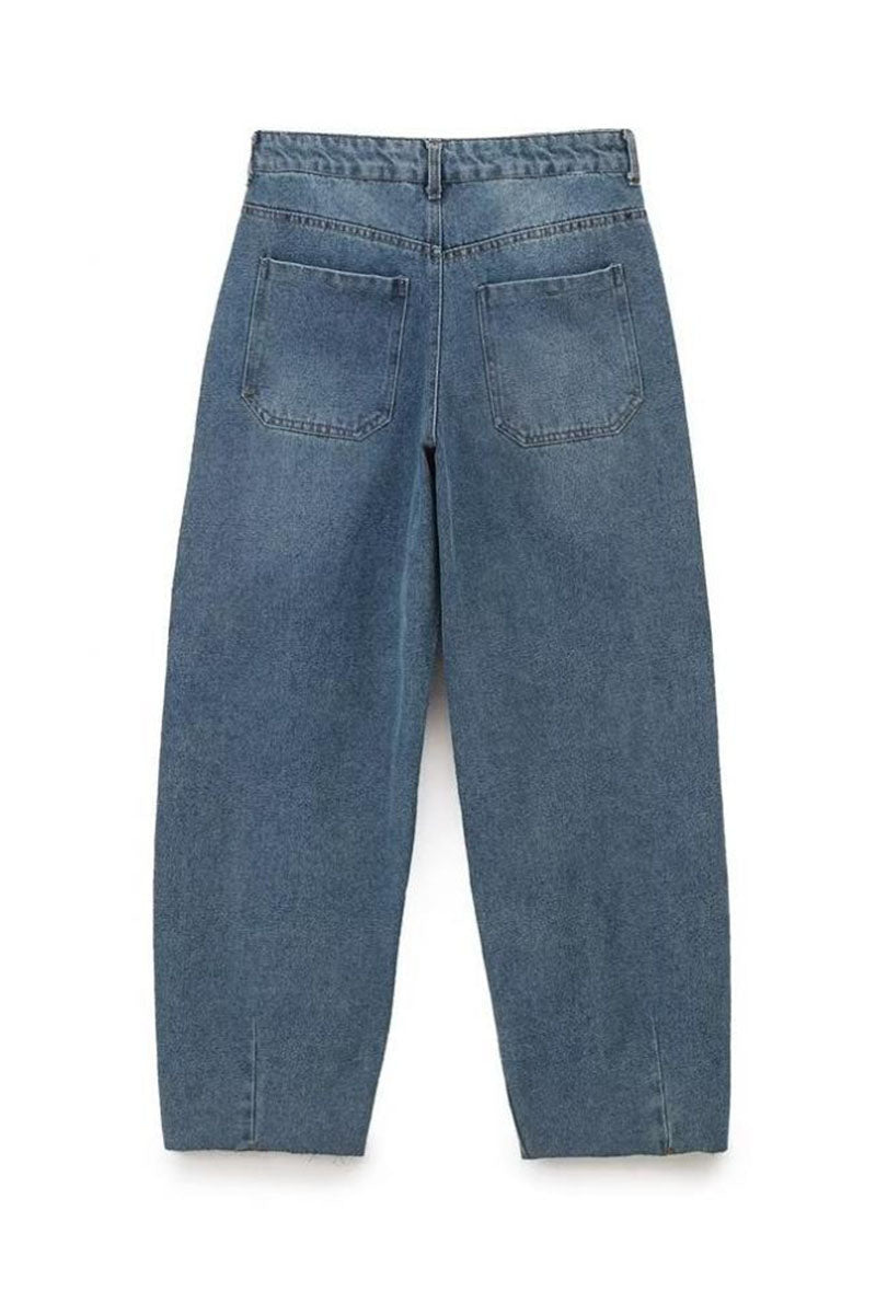 Low-Waisted Wide-Leg Denim Pants