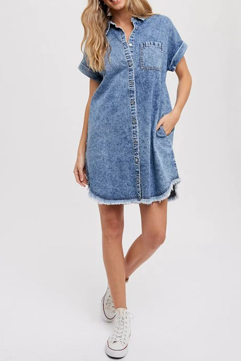 Casual Denim Shirt Dress