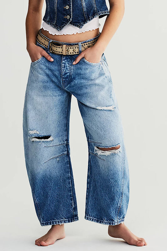 Vintage Distressed Denim Pants