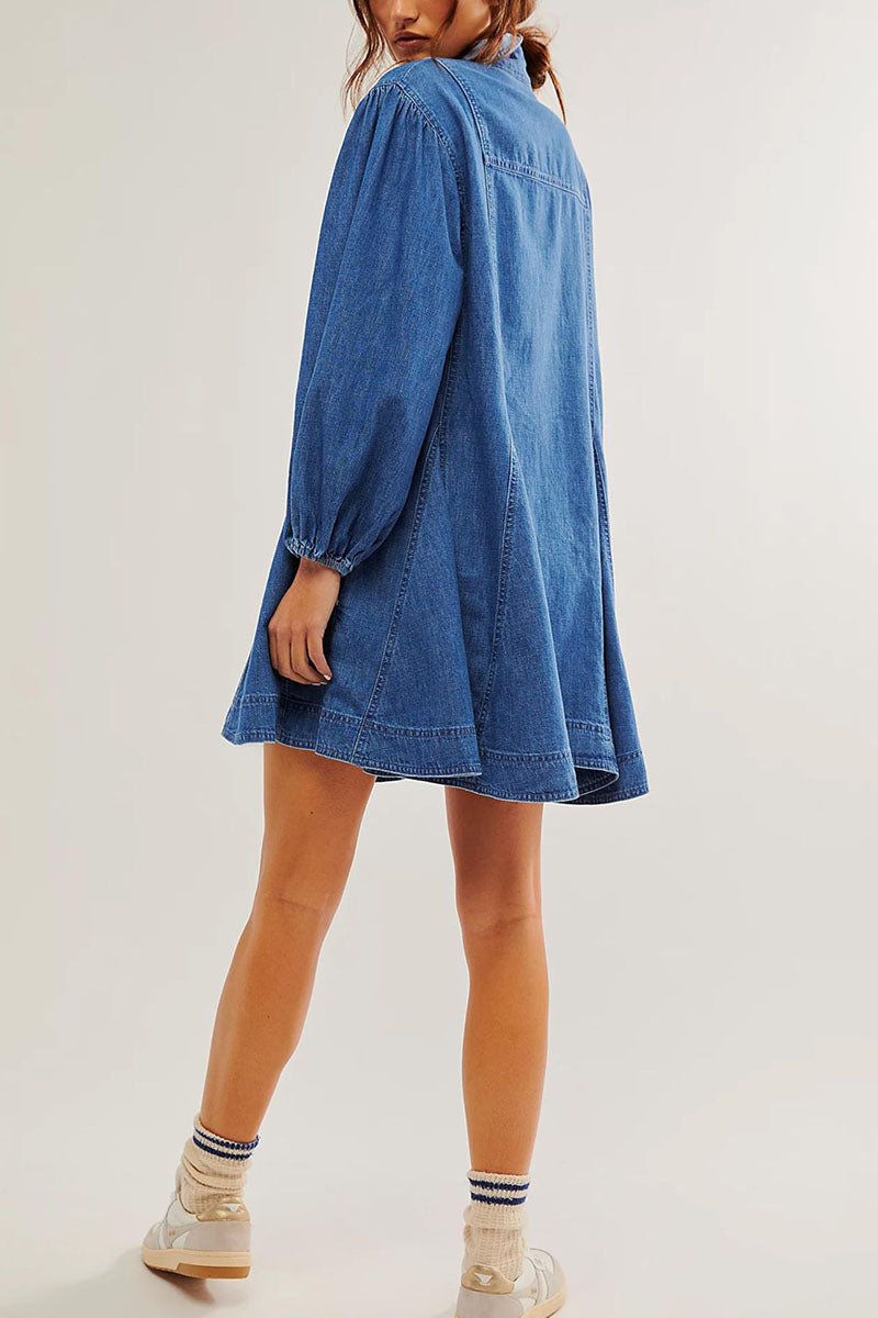 Denim A-Line Shirt Dress