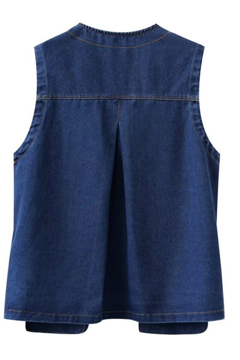 Denim Vest with Pockets