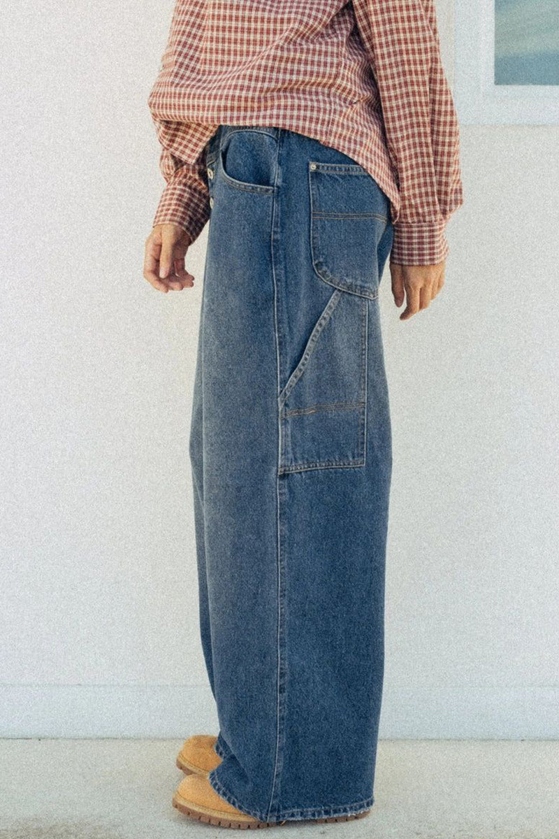 Relaxed Straight-Leg Denim Pants