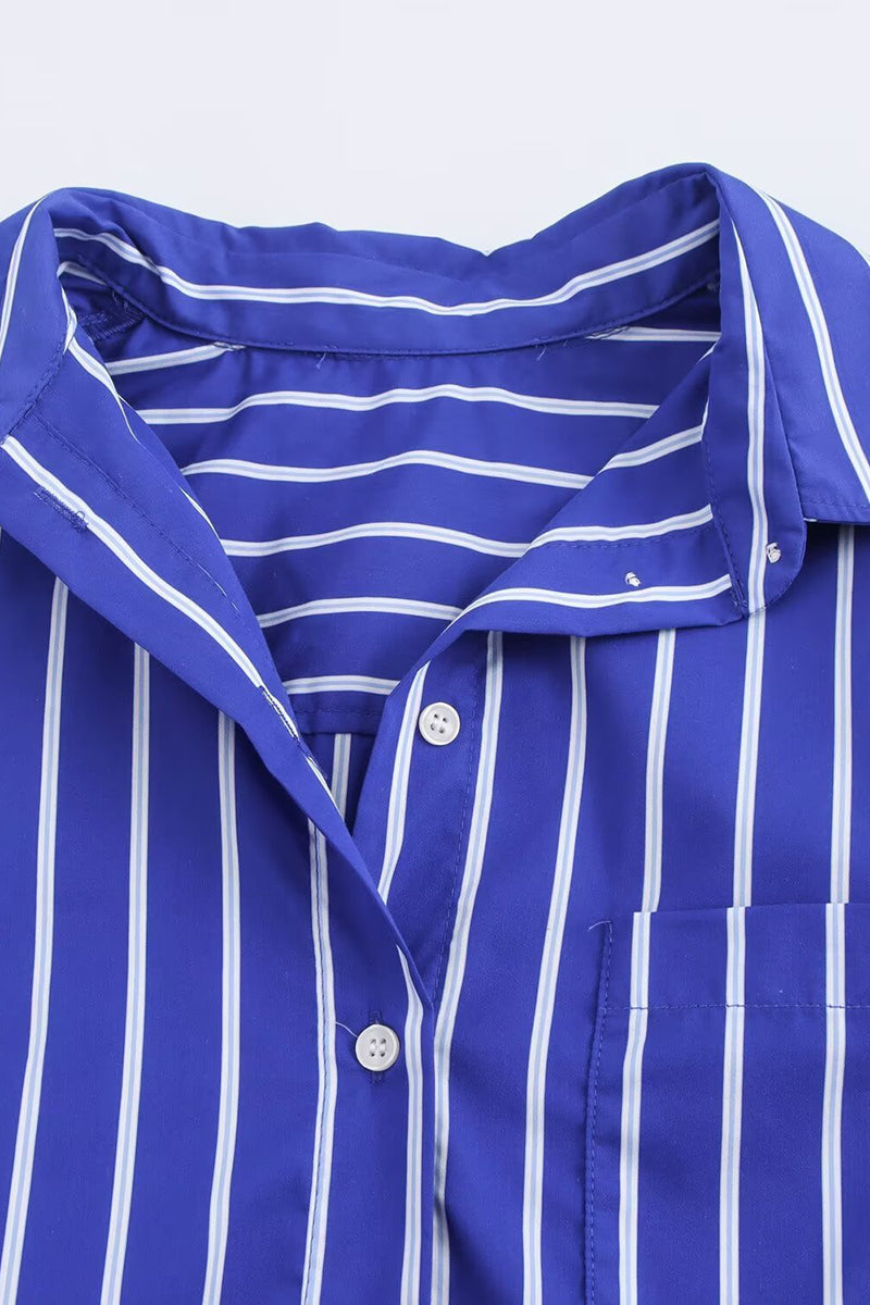 Striped Batwing Sleeve Shirt