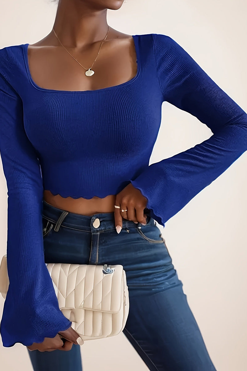 Ribbed Square Neck Crop Top