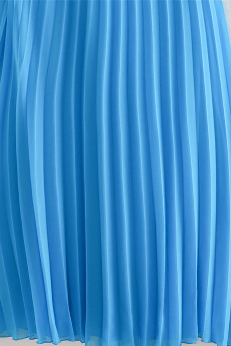 Halter Pleated Maxi Dress