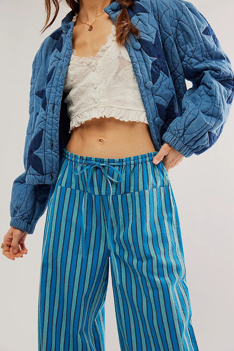 Vibrant Striped Wide-Leg Pants