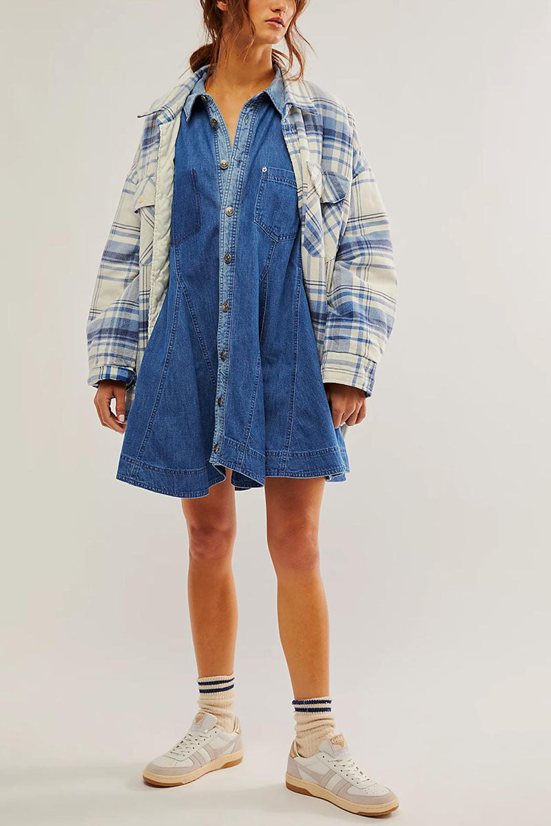 Denim A-Line Shirt Dress