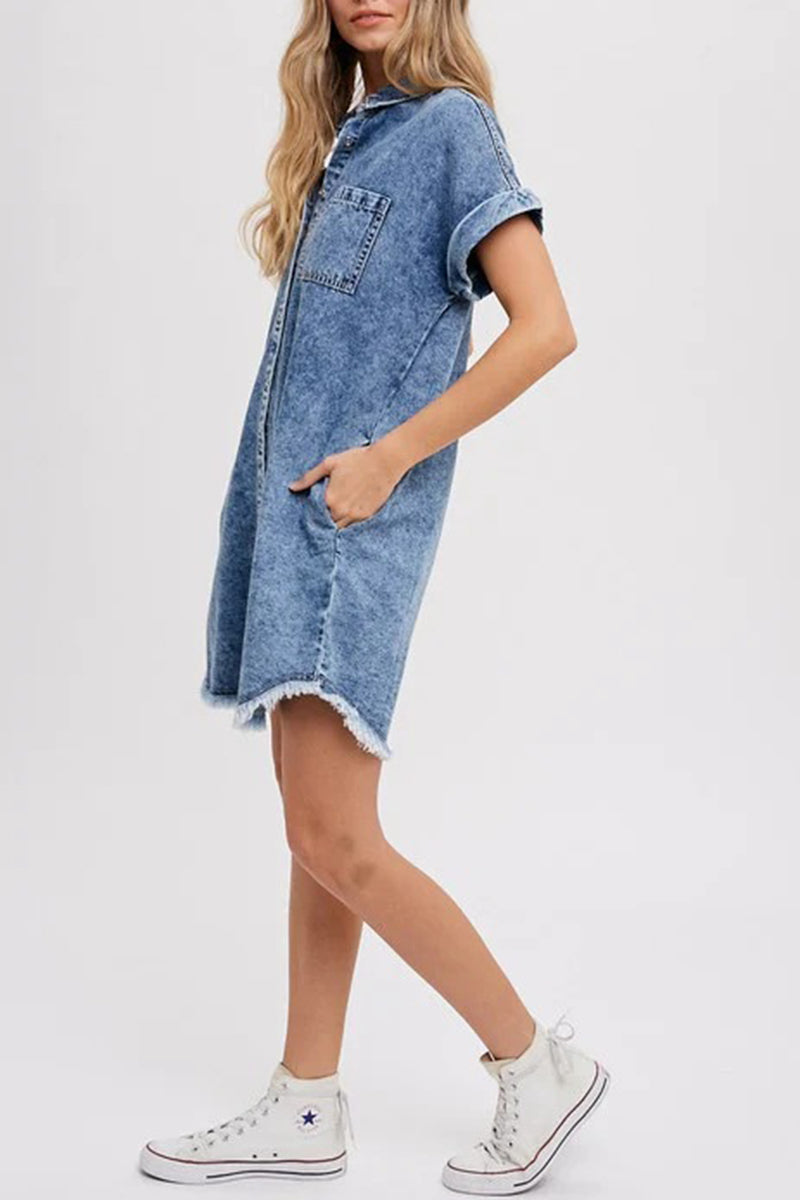 Casual Denim Shirt Dress