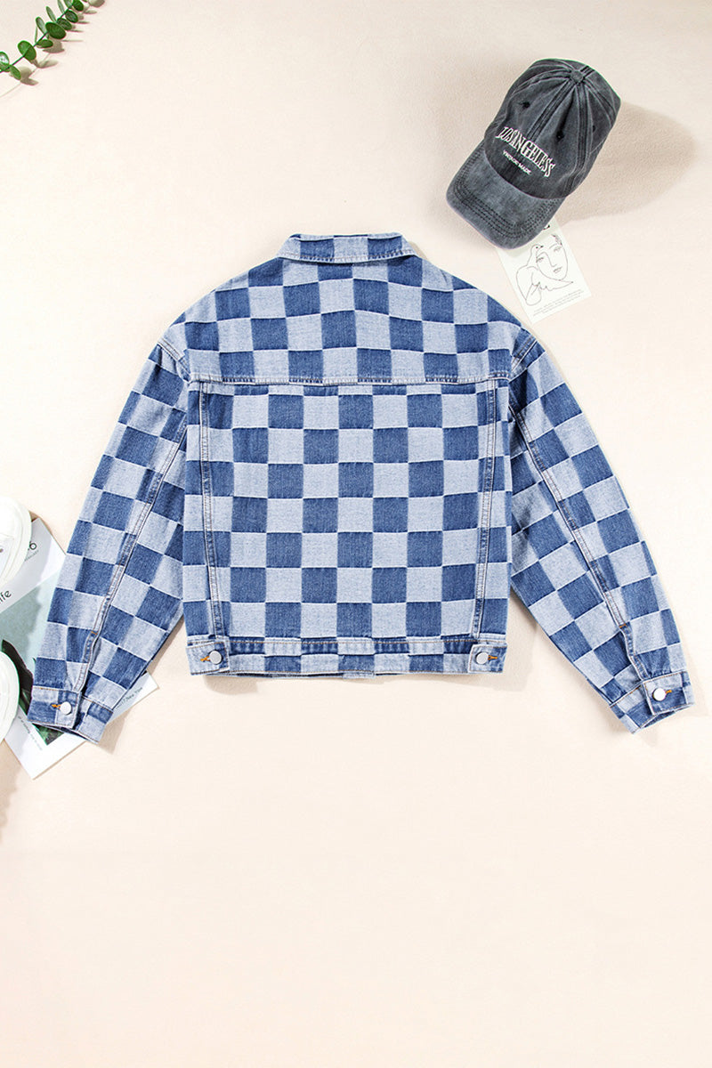 Checkered Denim Jacket