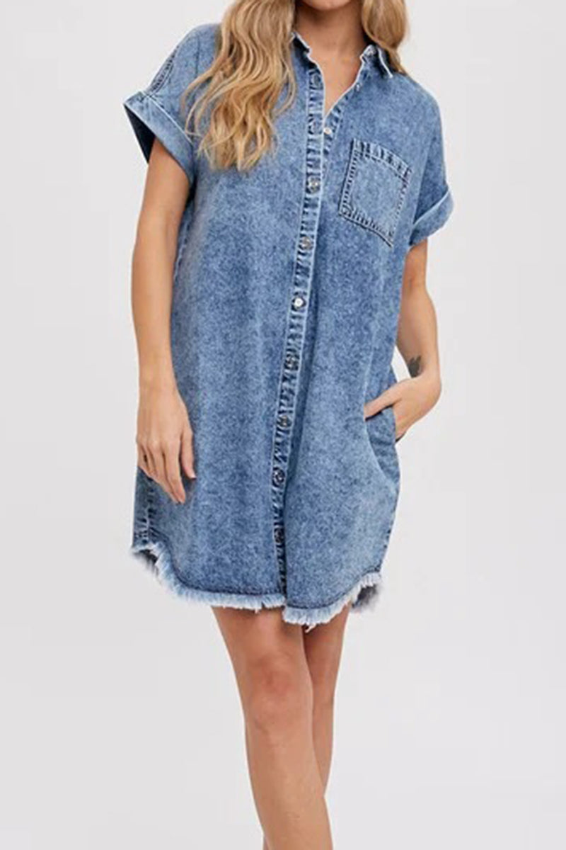 Casual Denim Shirt Dress