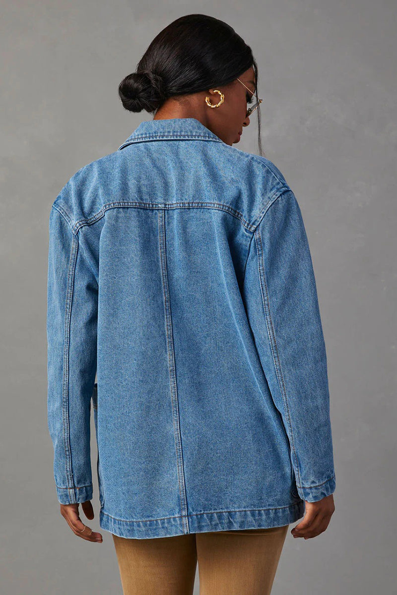 Oversized Denim Blazer Jacket