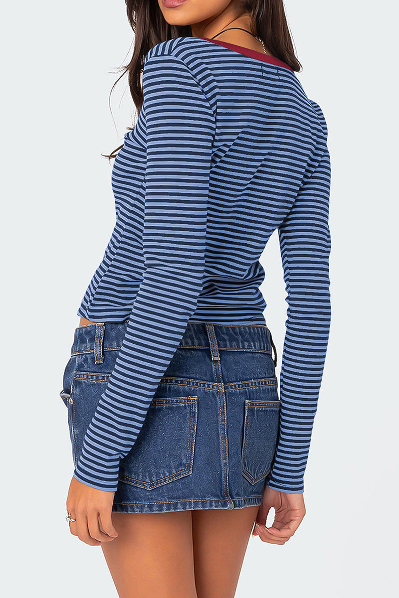 Striped Henley Top