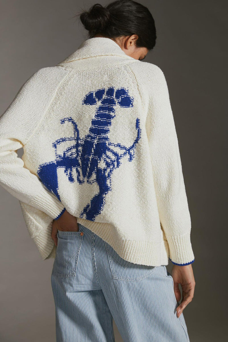 Graphic Back Sweater Cardigan