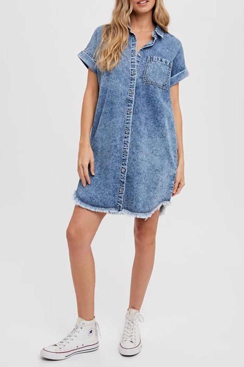 Casual Denim Shirt Dress