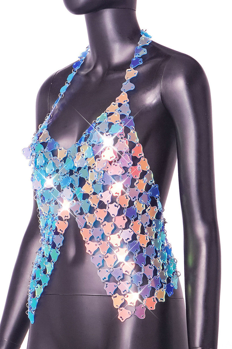 Shimmer Sequin Halter Top