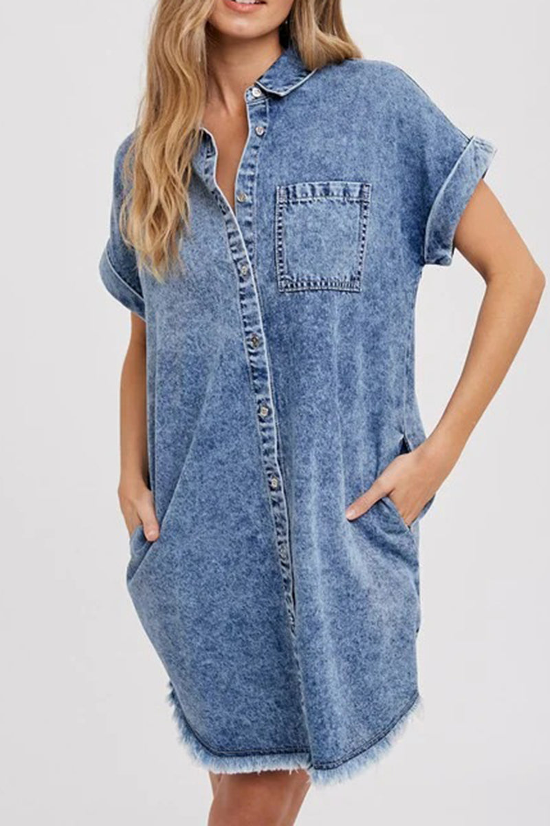 Casual Denim Shirt Dress