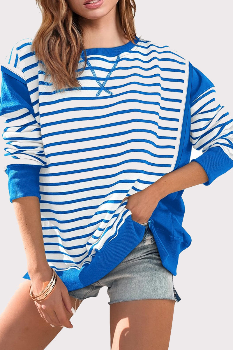 Striped Colorblock Pullover